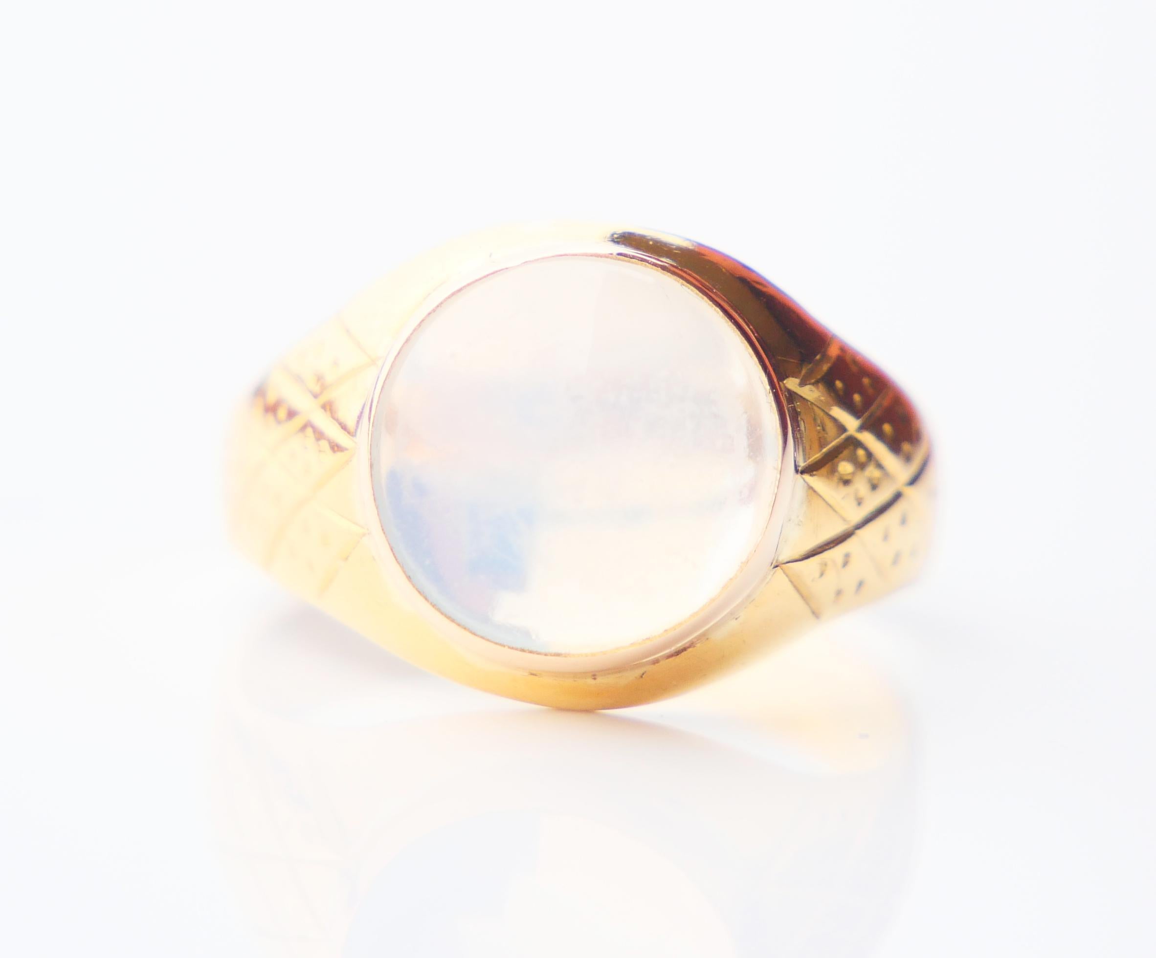 1911 John 's Ring Moonstone solid 23K Gold Ø US 7.25 /6 gr For Sale 3
