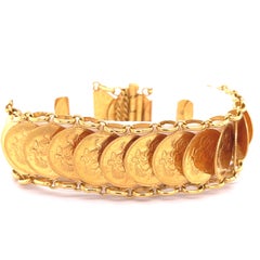 1911 King George V British Royal Mint Gold Coin Bracelet in 22k Gold Replica