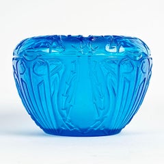 1911 René Lalique - Box Quatre Scarabees Scarabs Electric Blue Glass
