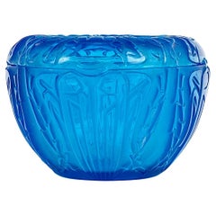 1911 René Lalique - Box Quatre Scarabees Scarabs Electric Blue Glass