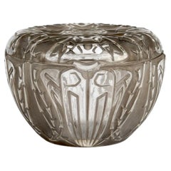 1911 René Lalique - Box Quatre Scarabees Scarabs Glass with Grey Patina