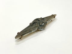 1911 René Lalique Broche Deux Aigles Verre dépoli Patine grise Broche Aigles