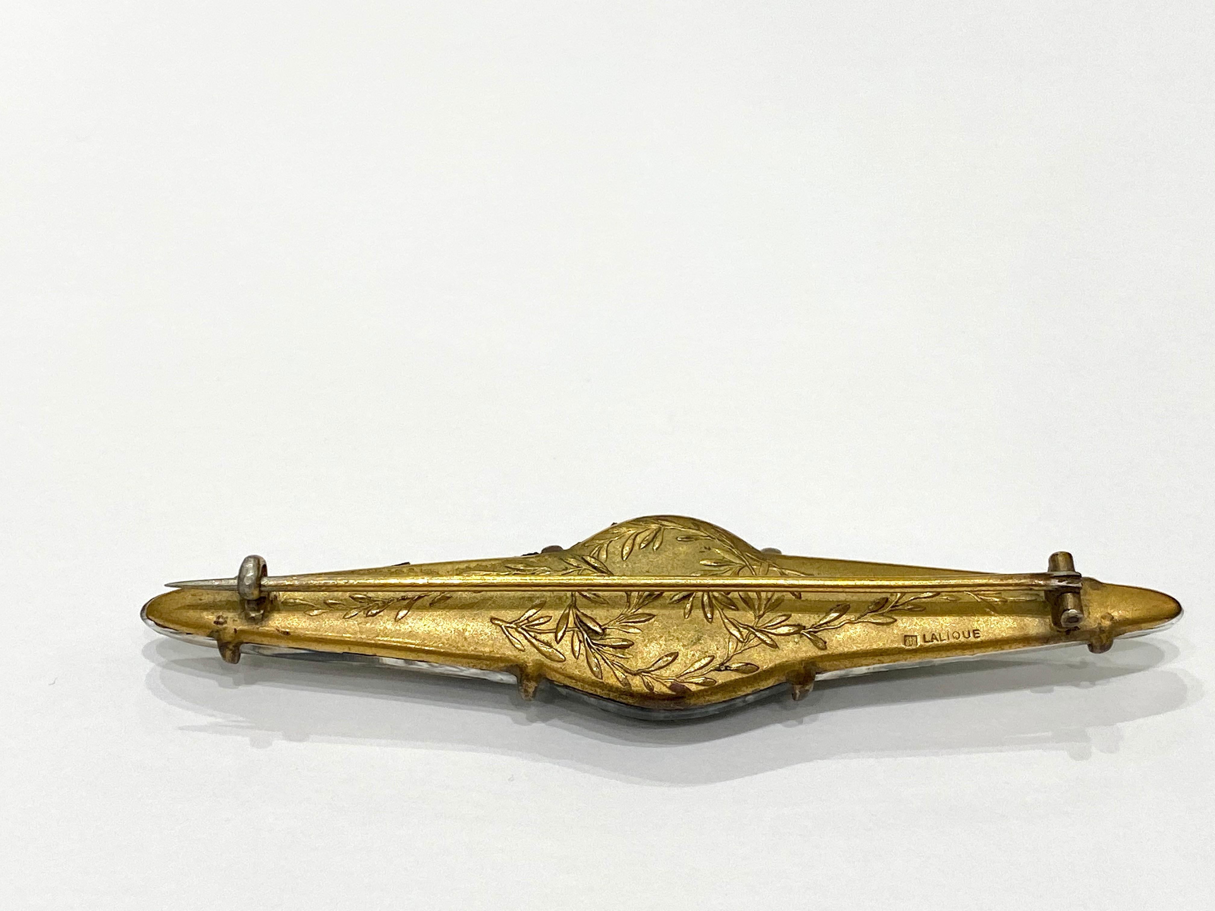  1911 René Lalique Broche Deux Aigles Verre dépoli Patine grise Broche Aigles Unisexe 