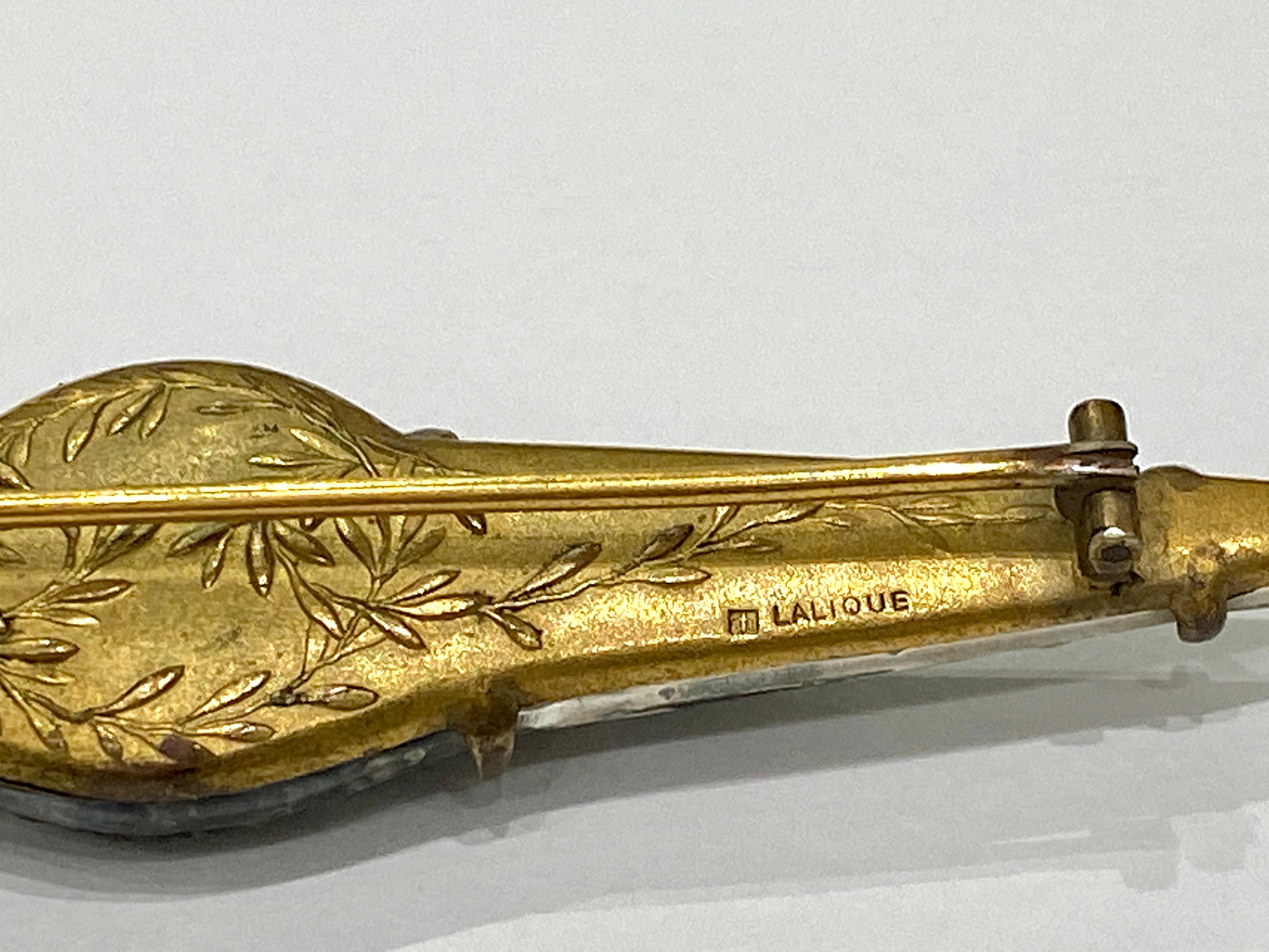 1911 René Lalique Broche Deux Aigles Verre dépoli Patine grise Broche Aigles 1
