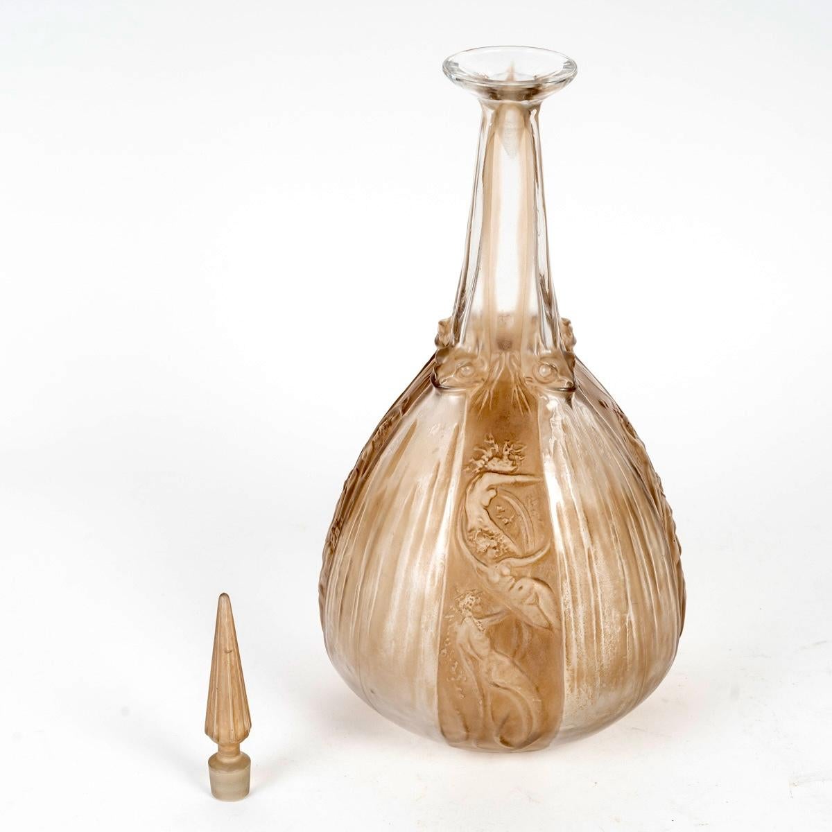 Art déco 1911 René Lalique - Carafe Sirenes & Grenouilles Verre Sirènes & Grenouilles