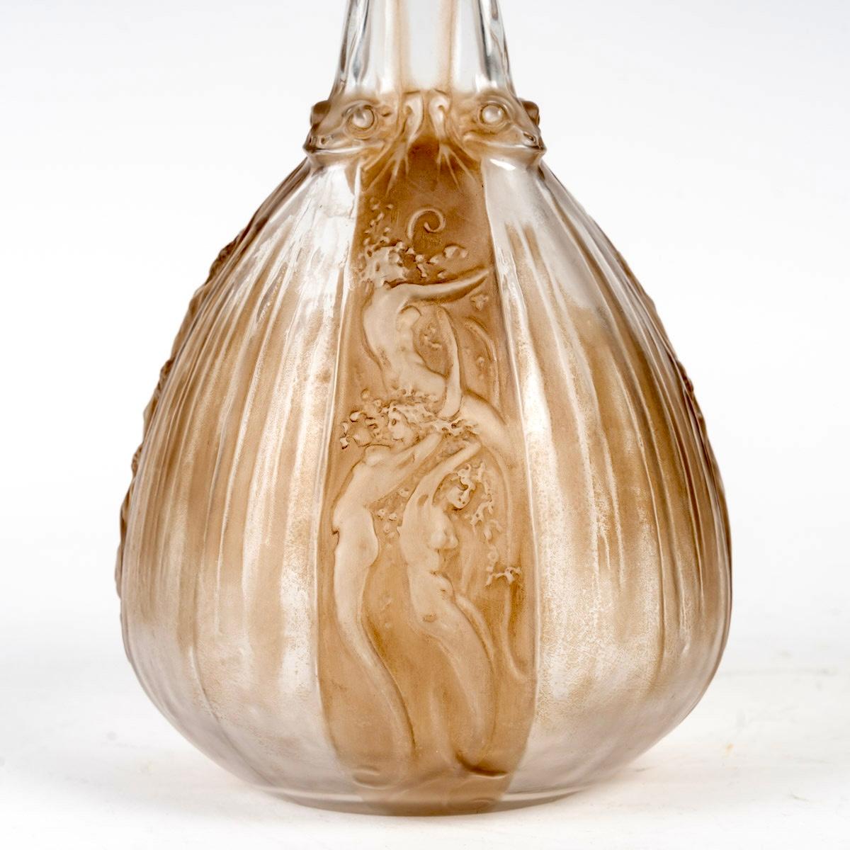 Français 1911 René Lalique - Carafe Sirenes & Grenouilles Verre Sirènes & Grenouilles