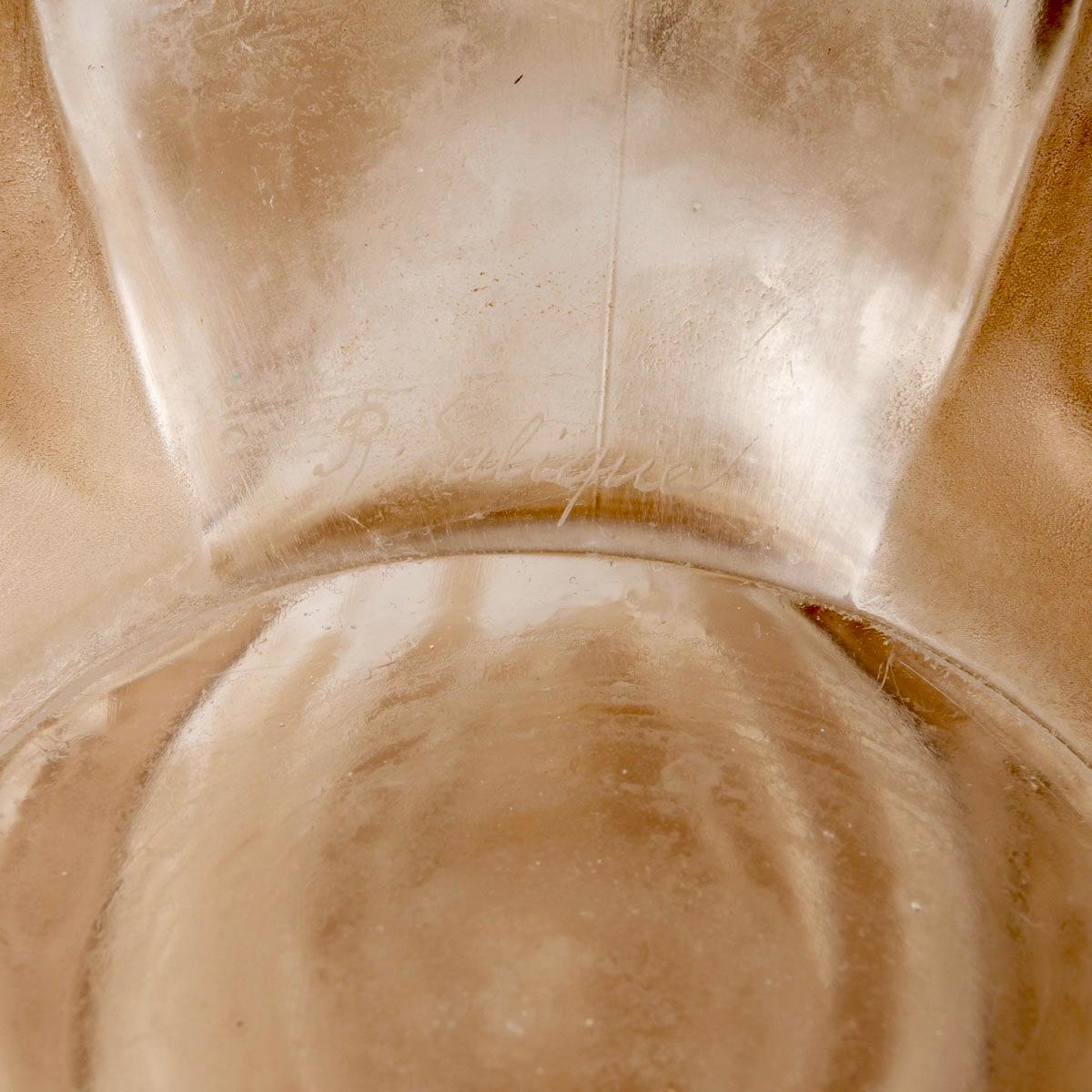 Verre brun 1911 René Lalique - Carafe Sirenes & Grenouilles Verre Sirènes & Grenouilles