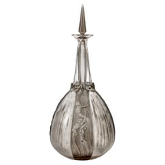 1911 René Lalique - Carafe Sirenes & Grenouilles Verre Sirènes & Grenouilles