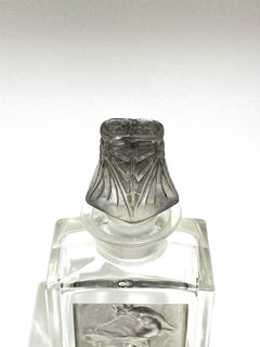 1911 Rene Lalique L'Effleurt for Coty Perfume Bottle Grey Stained Glass, Cicada