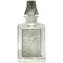 1911 Rene Lalique L'Effleurt for Coty Perfume Bottle Grey Stained Glass, Cicada