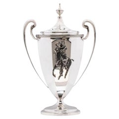 Retro 1911 Tiffany & Co. Diamond-Encrusted Sterling Silver Polo Trophy