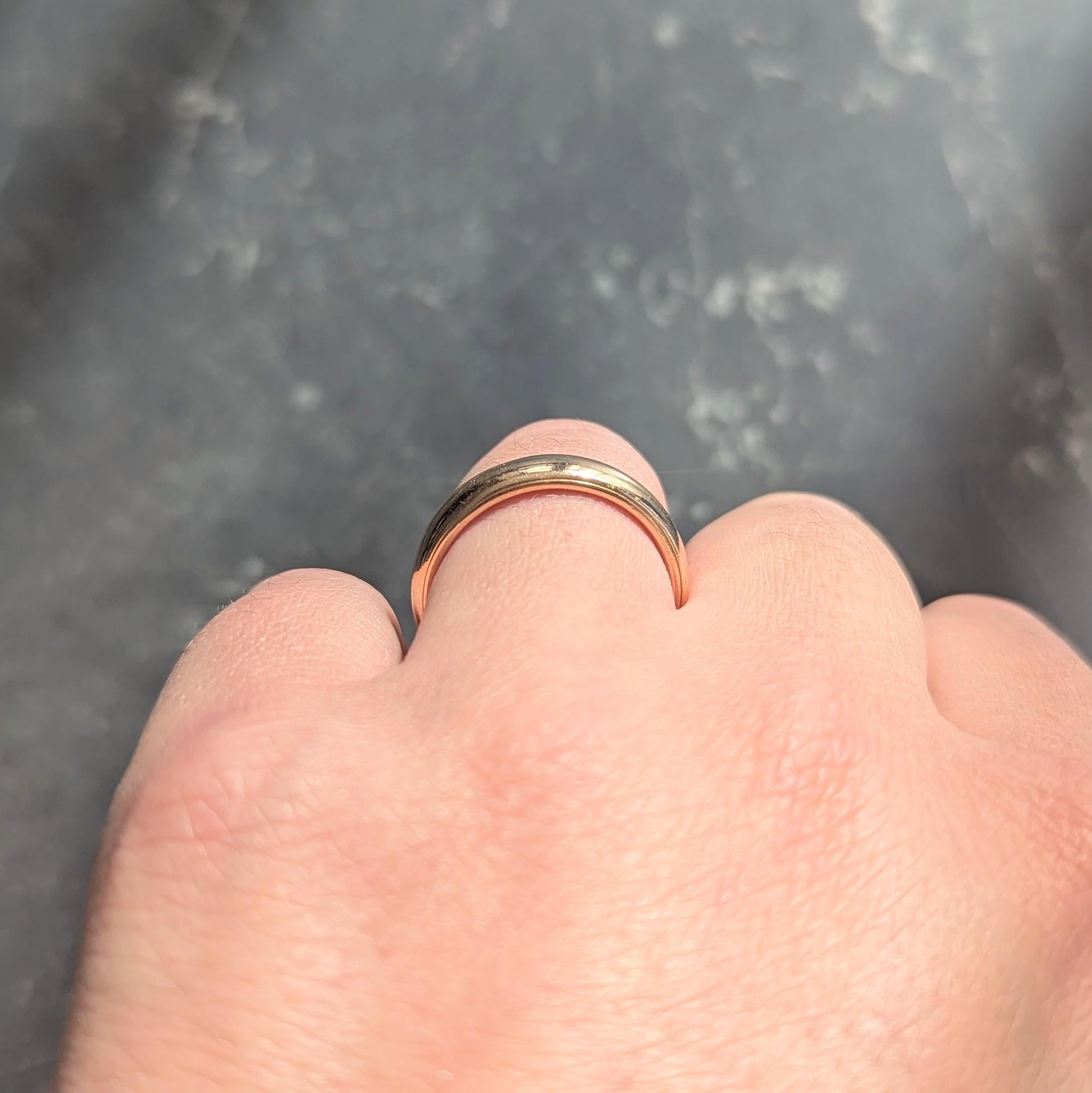 1912 Anneau de mariage ancien en or jaune 18 carats en vente 5