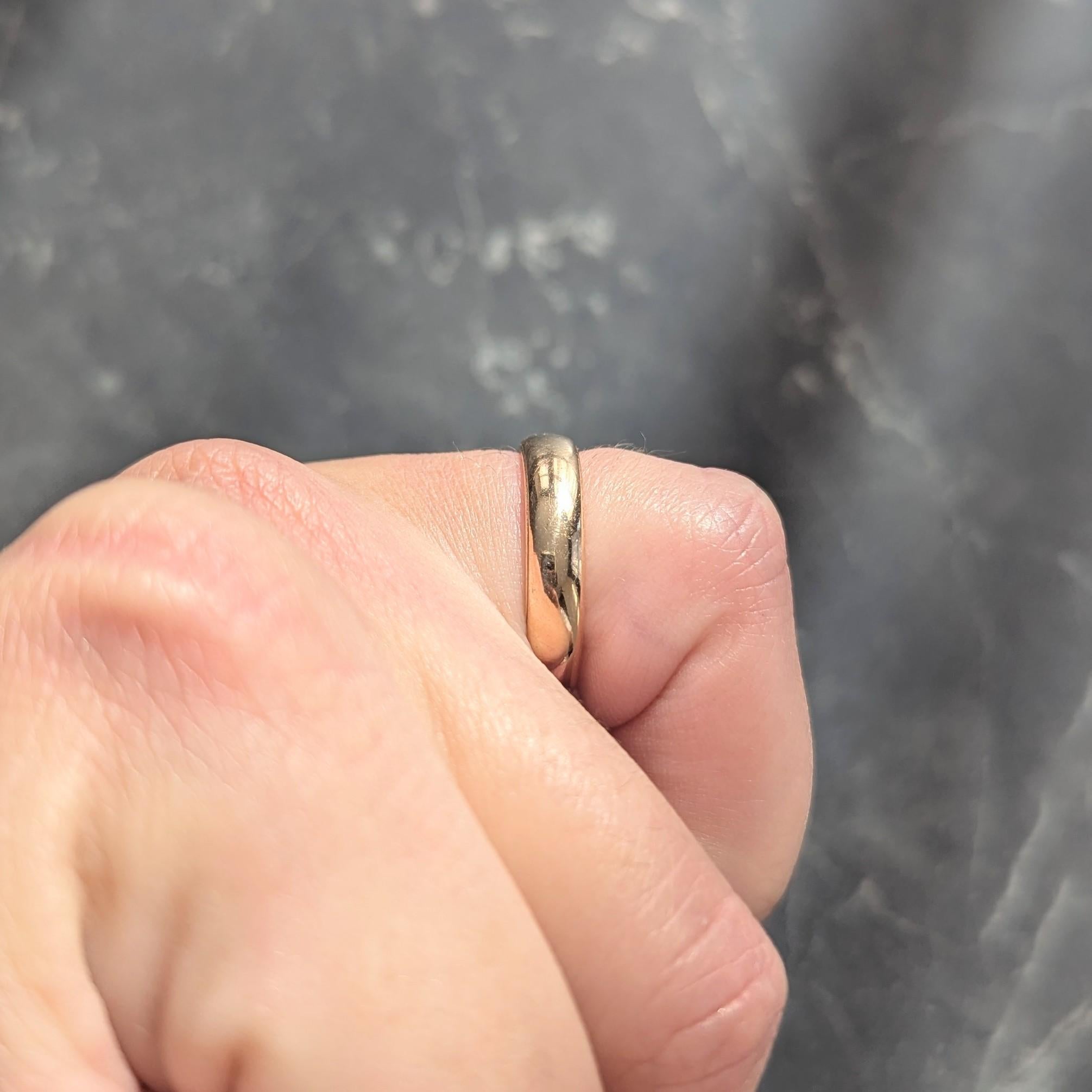 1912 Anneau de mariage ancien en or jaune 18 carats en vente 6