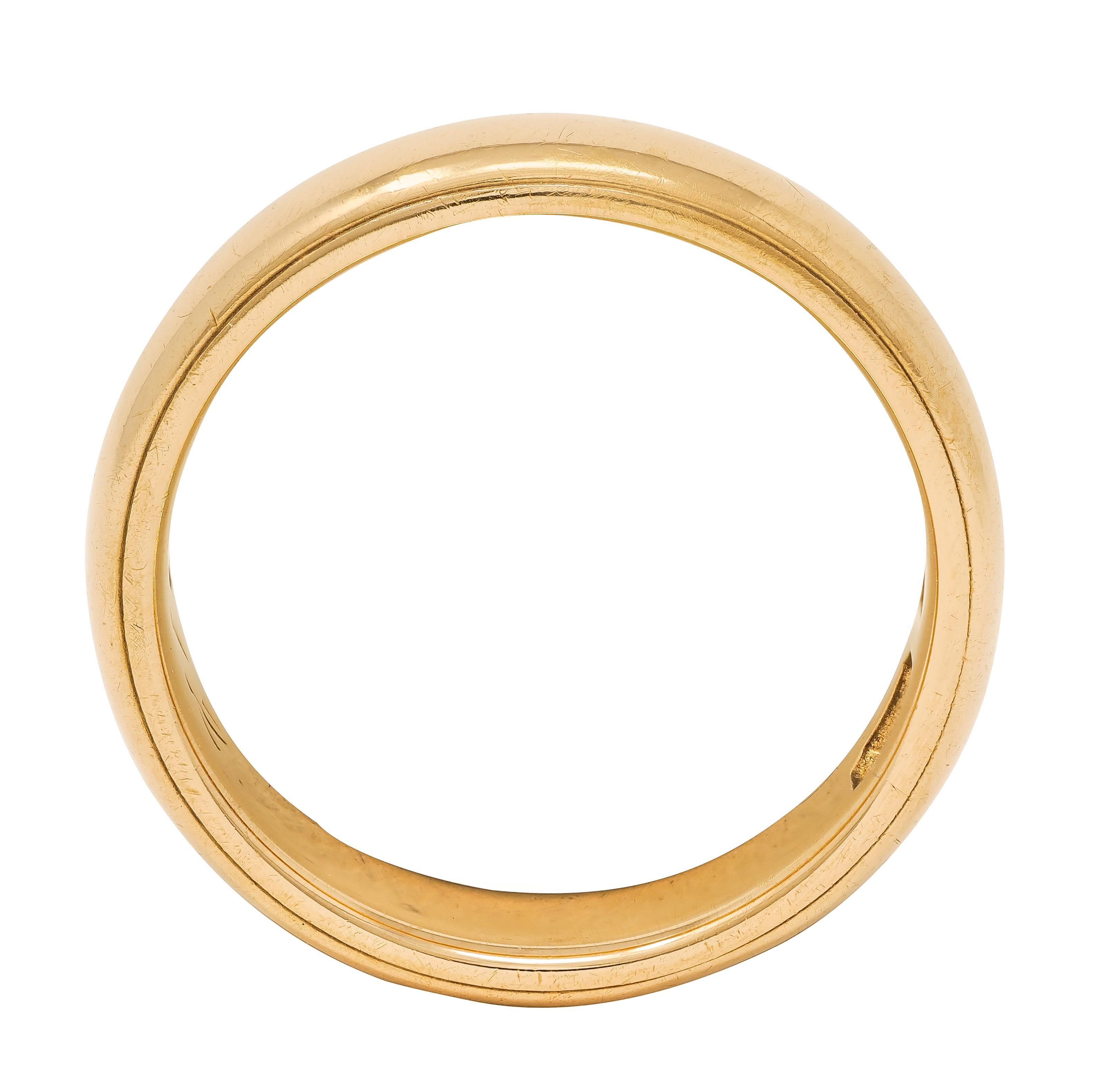 1912 Anneau de mariage ancien en or jaune 18 carats en vente 3