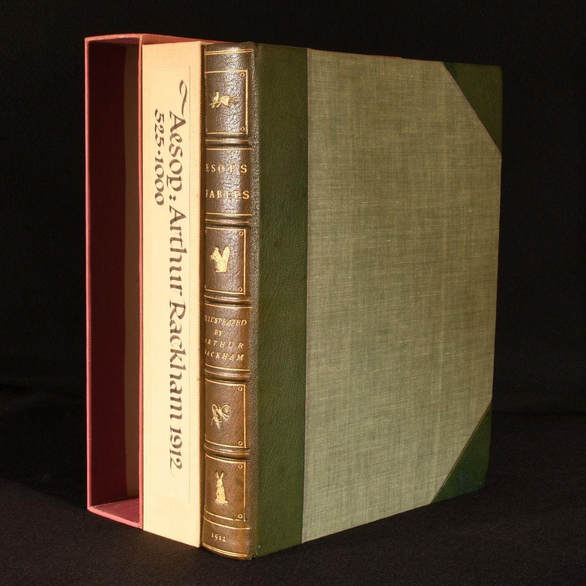 Edición de Esopo sorprendentemente ilustrada por Arthur Rackham, con láminas en color y firmada por Rackham.

Edición limitada firmada de 1.450 ejemplares, de los que éste lleva el número 525.

Firmado por el ilustrador, Arthur Rackham, en la página
