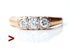 1912 Antique Ring 0.45ctw Diamonds solid 18K Gold Platinum Ø 5.5 US / 2.0 gr