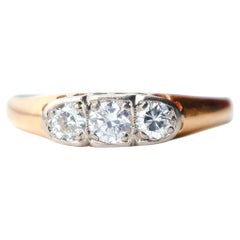 1912 Vintage Ring 0.45ctw Diamonds solid 18K Gold Platinum Ø 5.5 US / 2.0 gr