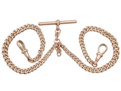 1912 Antique Yellow Gold Double Albert Watch Chain