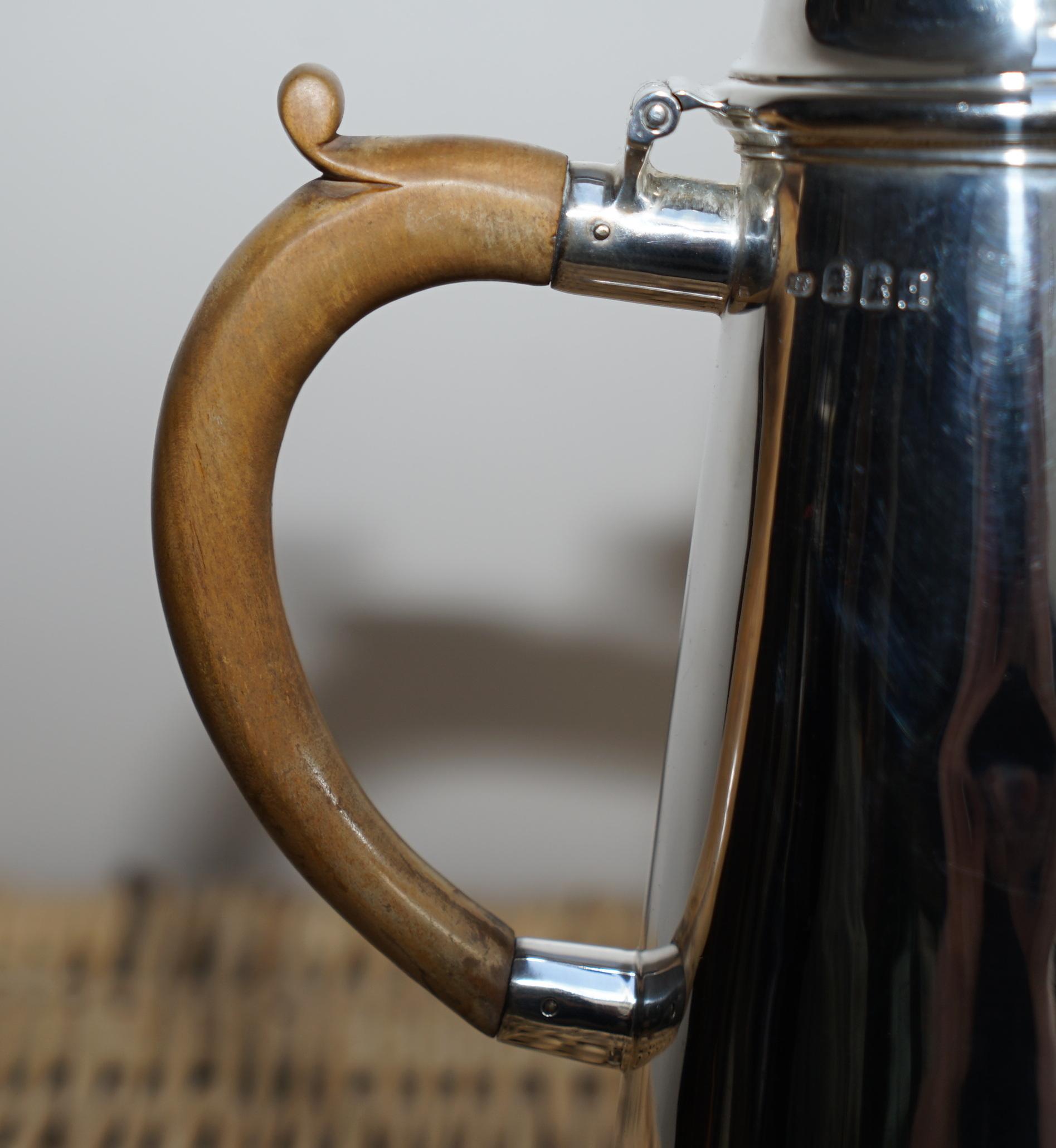 1912 Britannia Sterling Silver Harry Freeman Cafe Au Lait Coffee Milk Pots Jugs For Sale 5