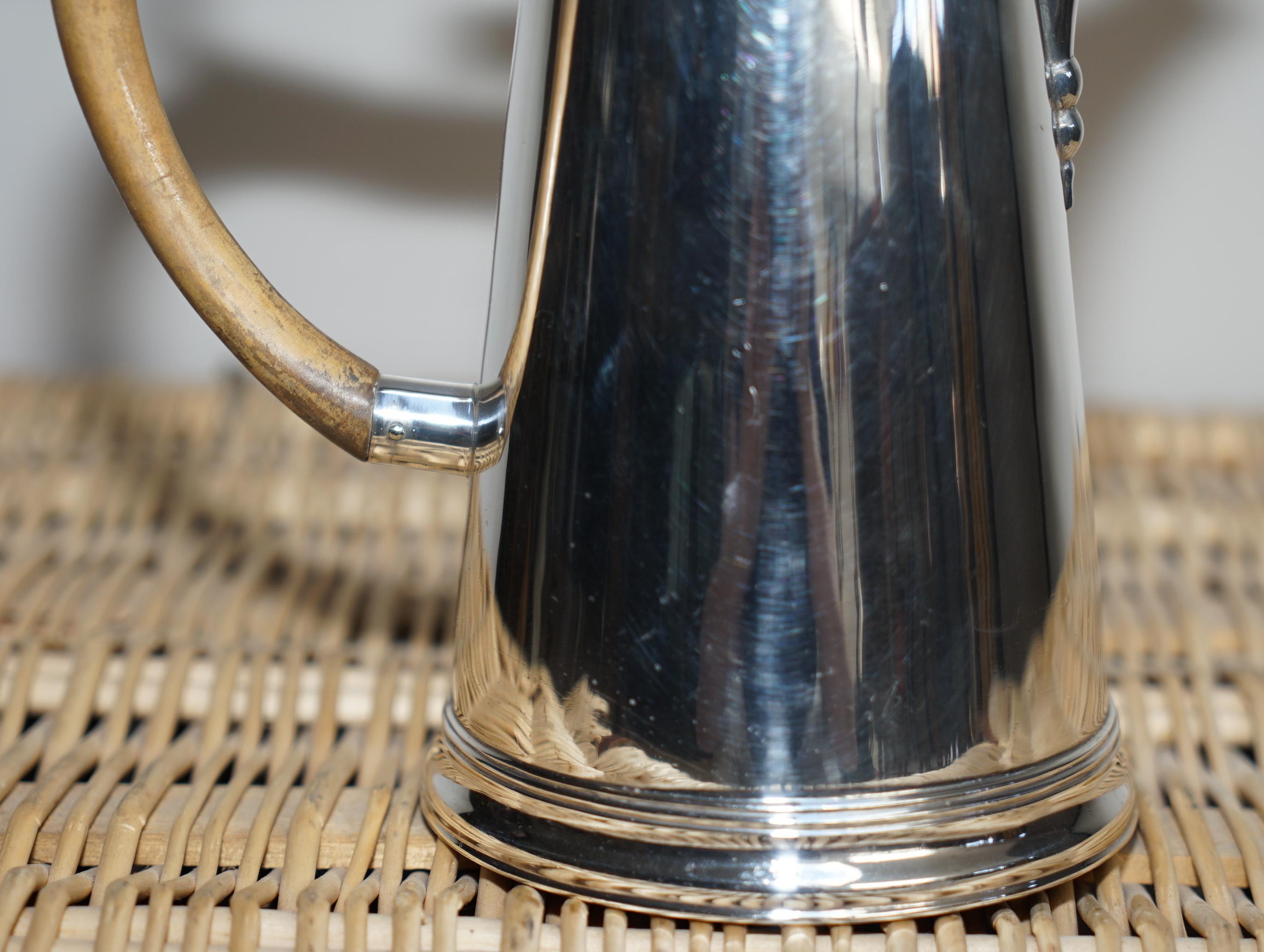 Edwardian 1912 Britannia Sterling Silver Harry Freeman Cafe Au Lait Coffee Milk Pots Jugs For Sale
