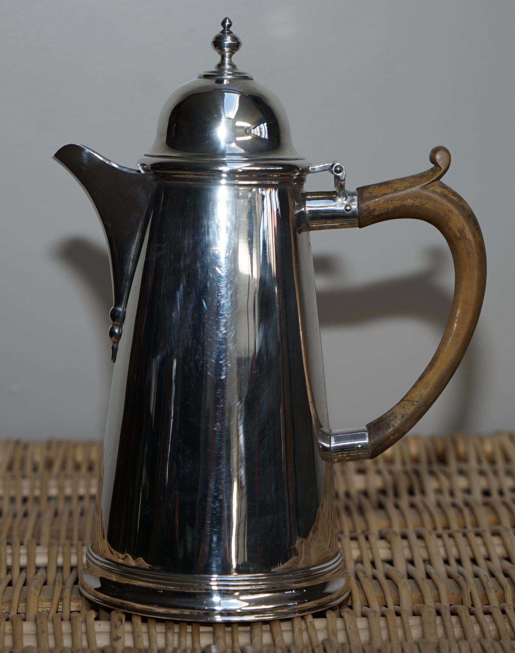 1912 Britannia Sterling Silver Harry Freeman Cafe Au Lait Coffee Milk Pots Jugs For Sale 1