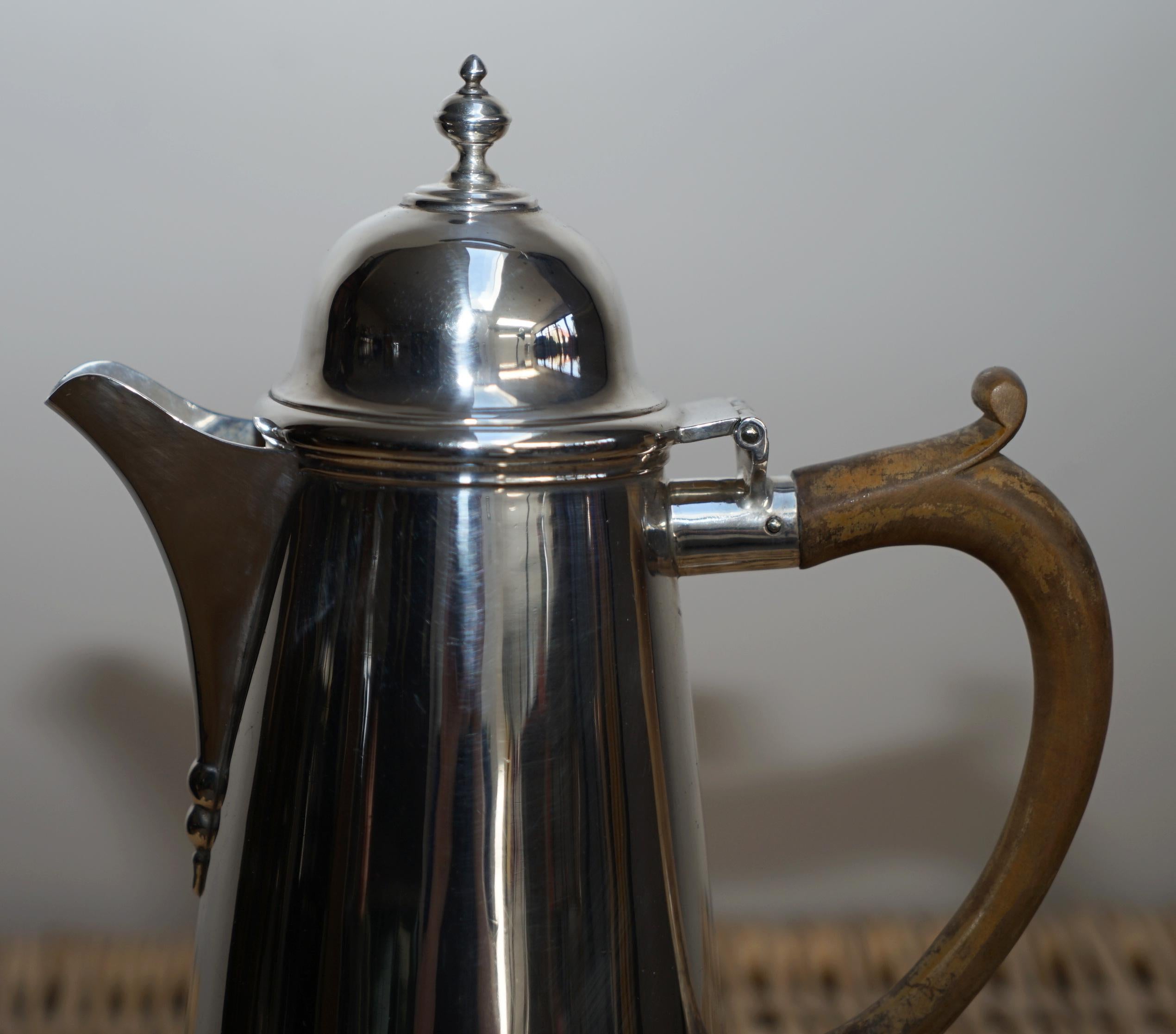 1912 Britannia Sterling Silver Harry Freeman Cafe Au Lait Coffee Milk Pots Jugs For Sale 2