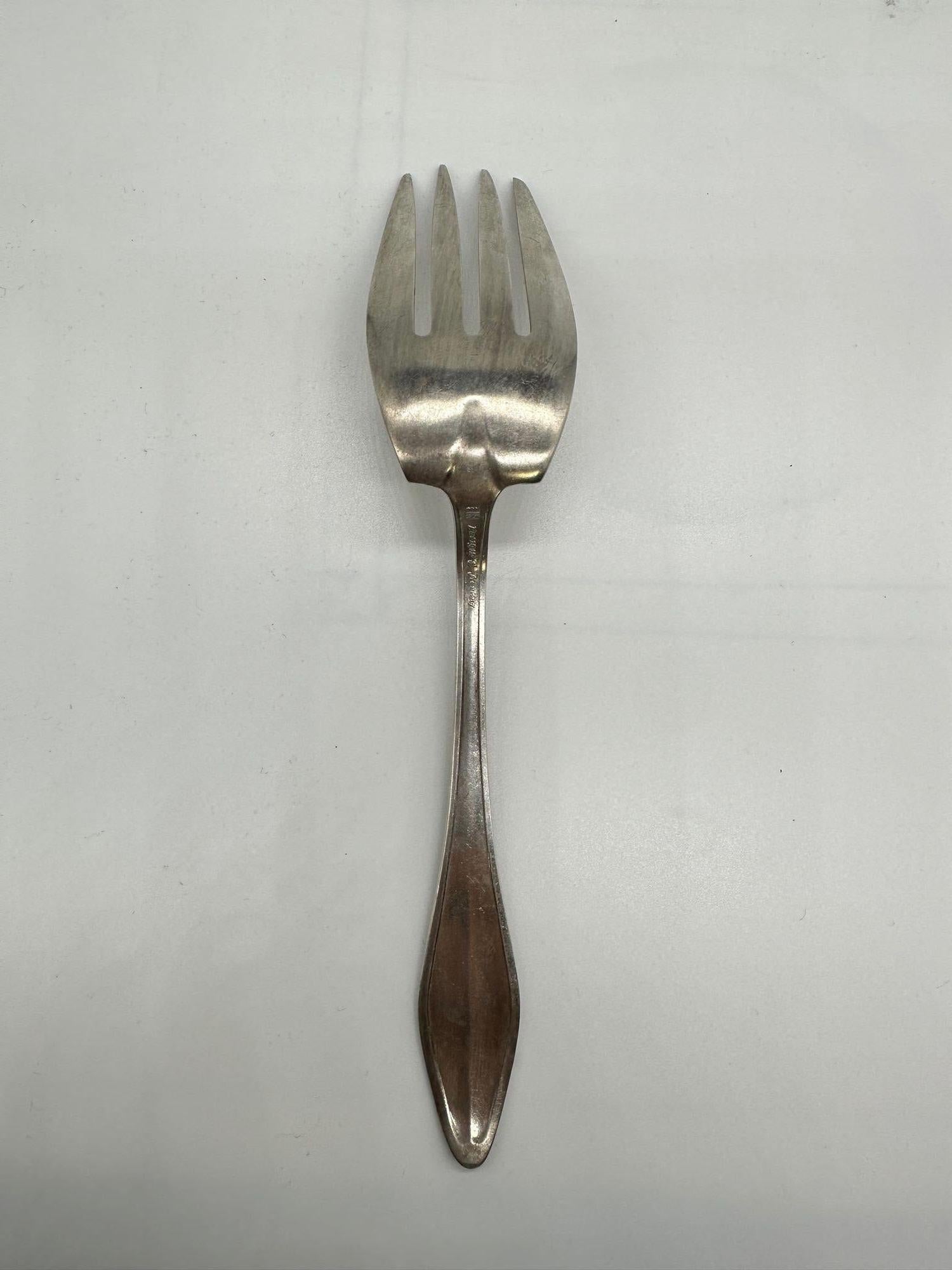 Early 20th Century 1912 Cold Meat Serving Fork 