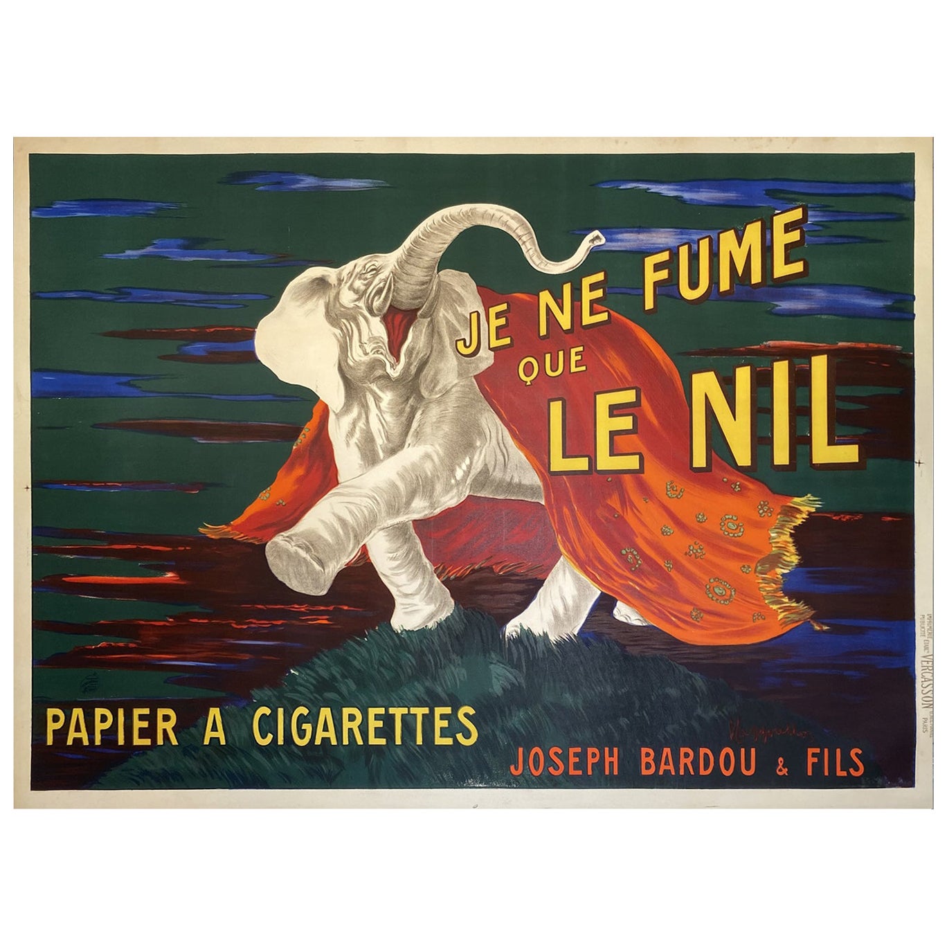 1912 Je ne Fume que le Nil - Leonetto Cappiello Poster originale d
epoca in vendita