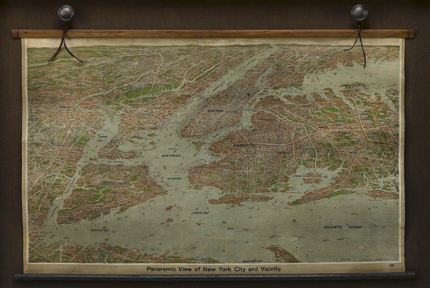 1912 „“Panoramic View of New York City and Vicinity“ von Jacob Ruppert (amerikanisch) im Angebot