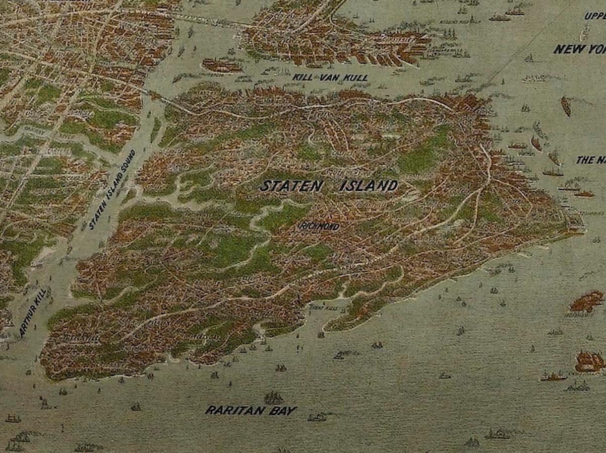 Papier « Panoramic View of New York City and Vicinity » (Vue de la ville de New York et de la vicinité) par Jacob Ruppert, 1912 en vente