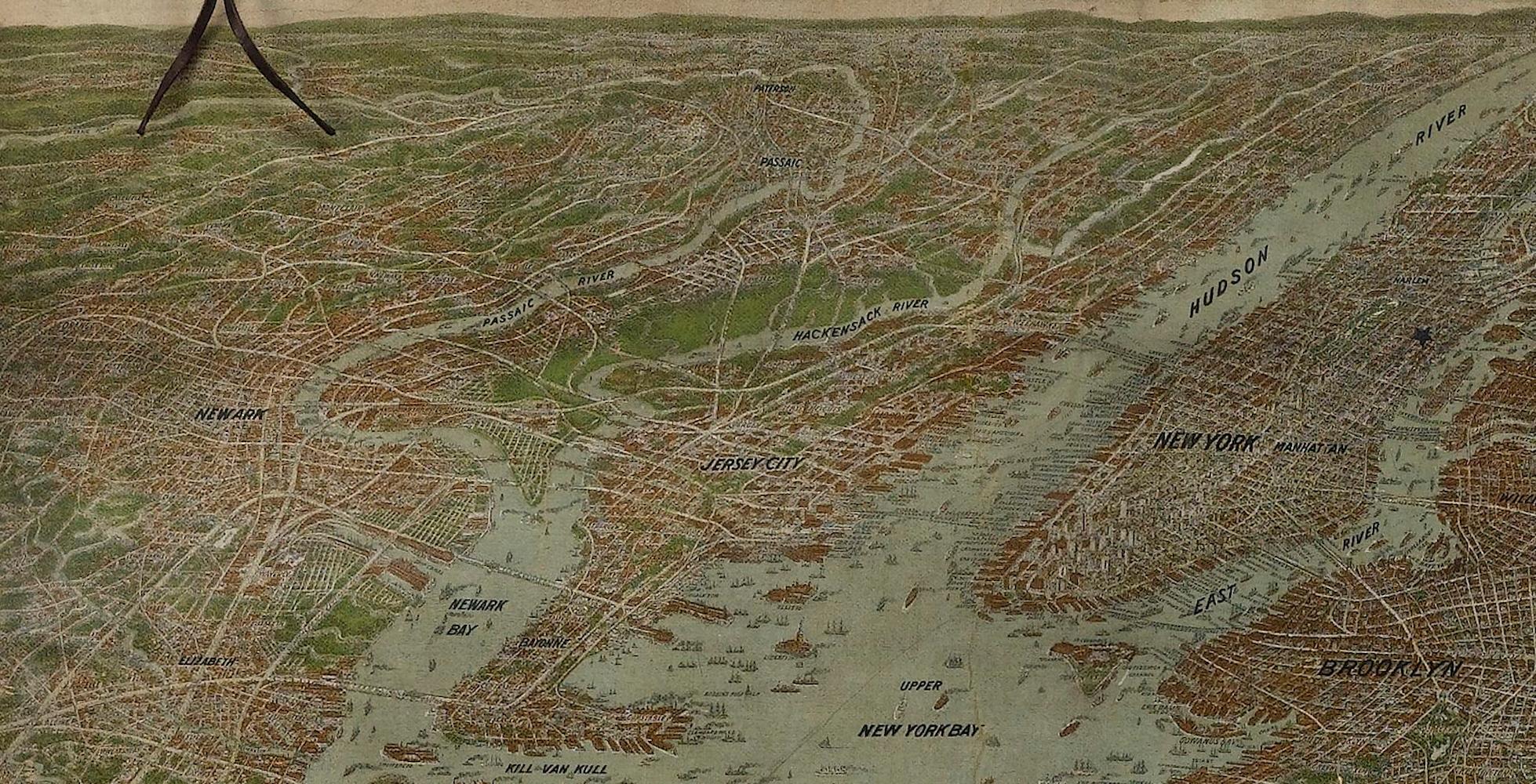 « Panoramic View of New York City and Vicinity » (Vue de la ville de New York et de la vicinité) par Jacob Ruppert, 1912 en vente 1