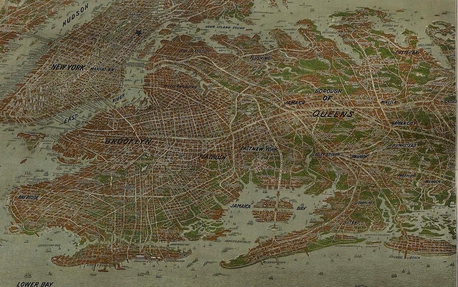 « Panoramic View of New York City and Vicinity » (Vue de la ville de New York et de la vicinité) par Jacob Ruppert, 1912 en vente 3