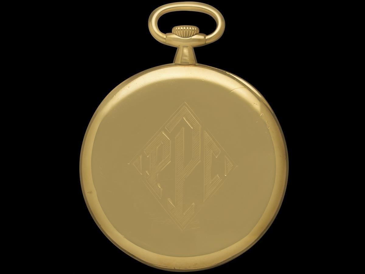 1912 Patek Philippe Shreve & Co. & Antike Herren 44mm Taschenuhr - 18K Gold im Angebot 1