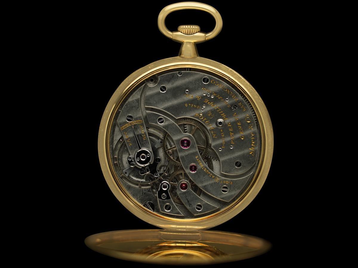 1912 Patek Philippe Shreve & Co. & Antike Herren 44mm Taschenuhr - 18K Gold im Angebot 2