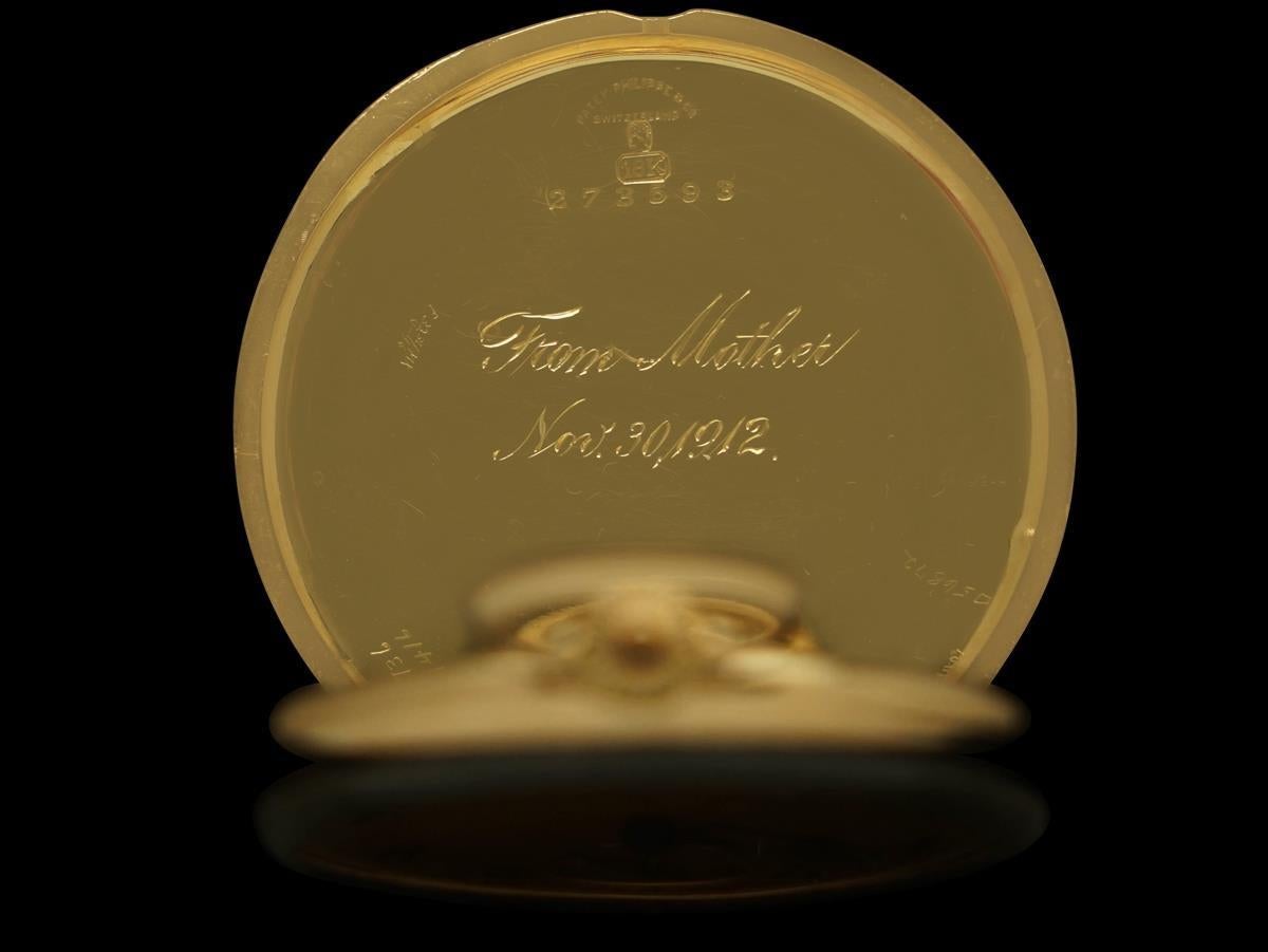 1912 Patek Philippe Shreve & Co. & Antique Mens 44mm Pocket Watch - 18K Gold en vente 2