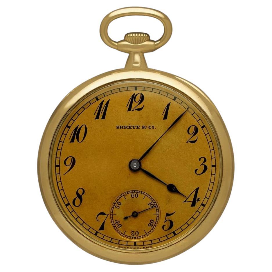 1912 Patek Philippe Shreve & Co. & Antique Mens 44mm Pocket Watch - Or 18K