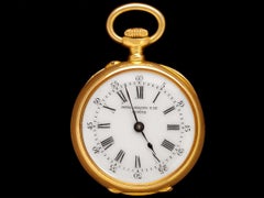 1912 Patek Philippe Vintage Donna Ciondolo in miniatura in oro 18 carati, smalto e diamanti