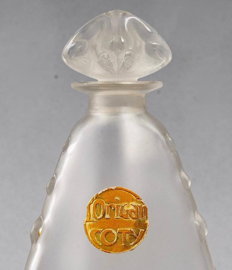 1912 René Lalique, Perfume Bottle l'Origan Frosted Glass For
