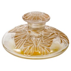 1912 René Lalique Perfume Bottle Misti for L.T Piver Glass with Sepia Patina