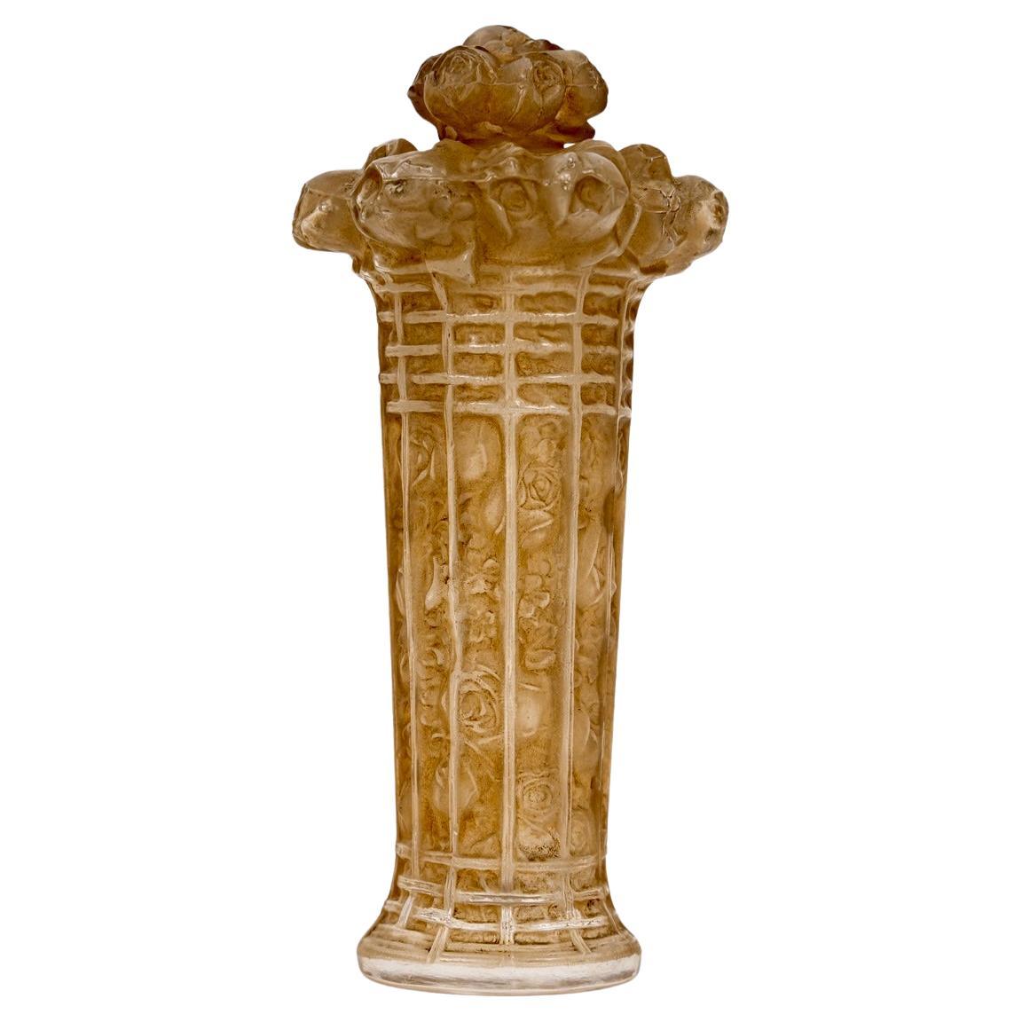 1912 René Lalique - Perfume Bottle Panier De Roses Glass With Sepia Patina