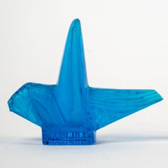 1912 René Lalique, Seal Sauterelle Electric Blue Glass