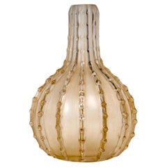 1912 René Lalique - Vase Dentele Milchglas mit Sepia Patina