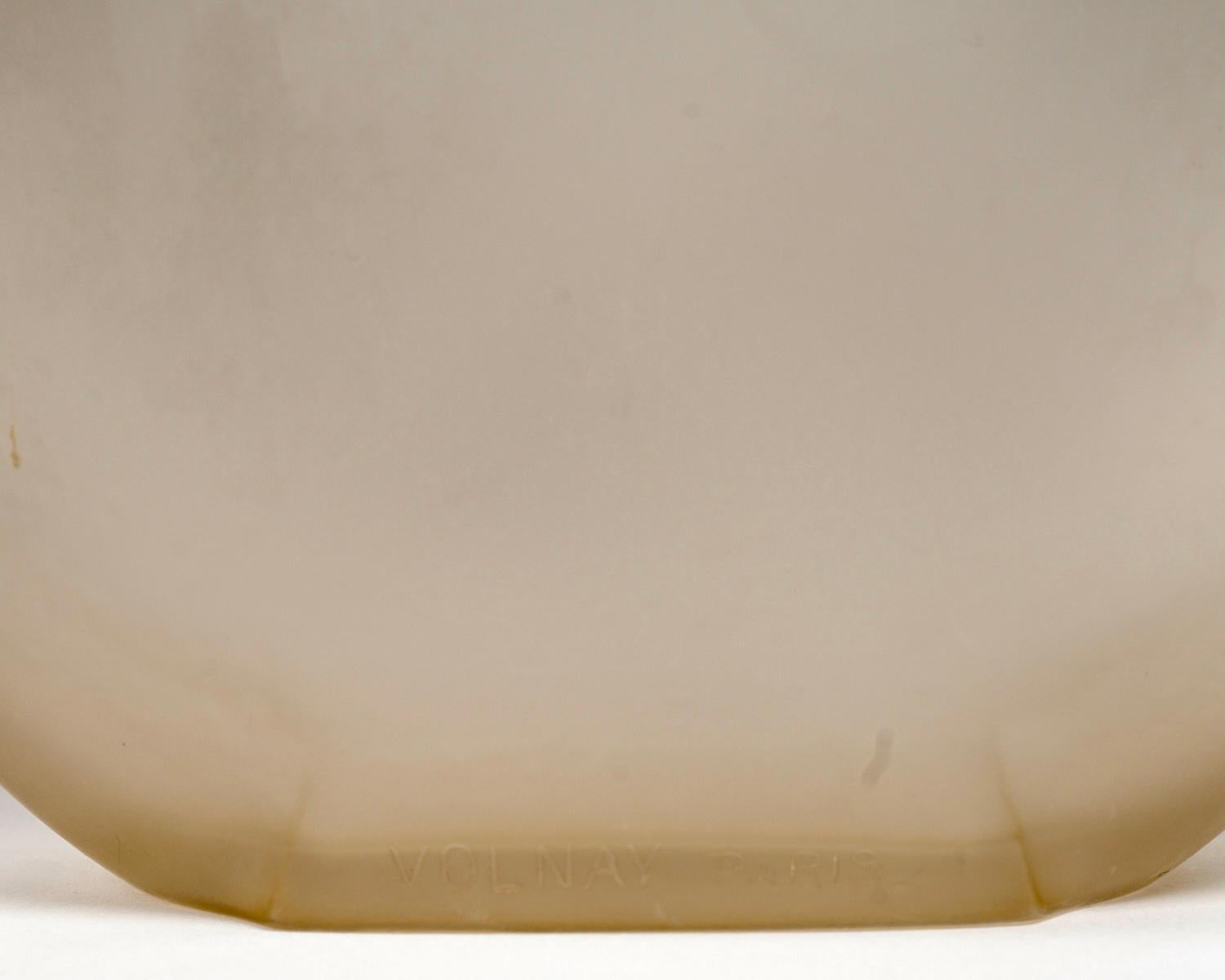 Début du 20ème siècle 1912 René Lalique Vase Fougeres Ferns Verre à patine sépia en vente