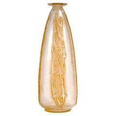 1912 Rene Lalique Vase Quatre Groupes de Lézards Milchglas mit Sepia Patina