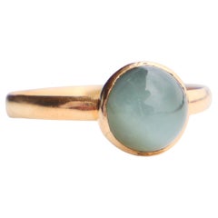 Antique 1912 Ring 3.5 Cat
s Eye Chrysoberyl Cymophane solid 18K Gold Ø 6.75US / 2gr