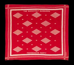 1912 Roosevelt Turkey Red Bandana, ca 1912