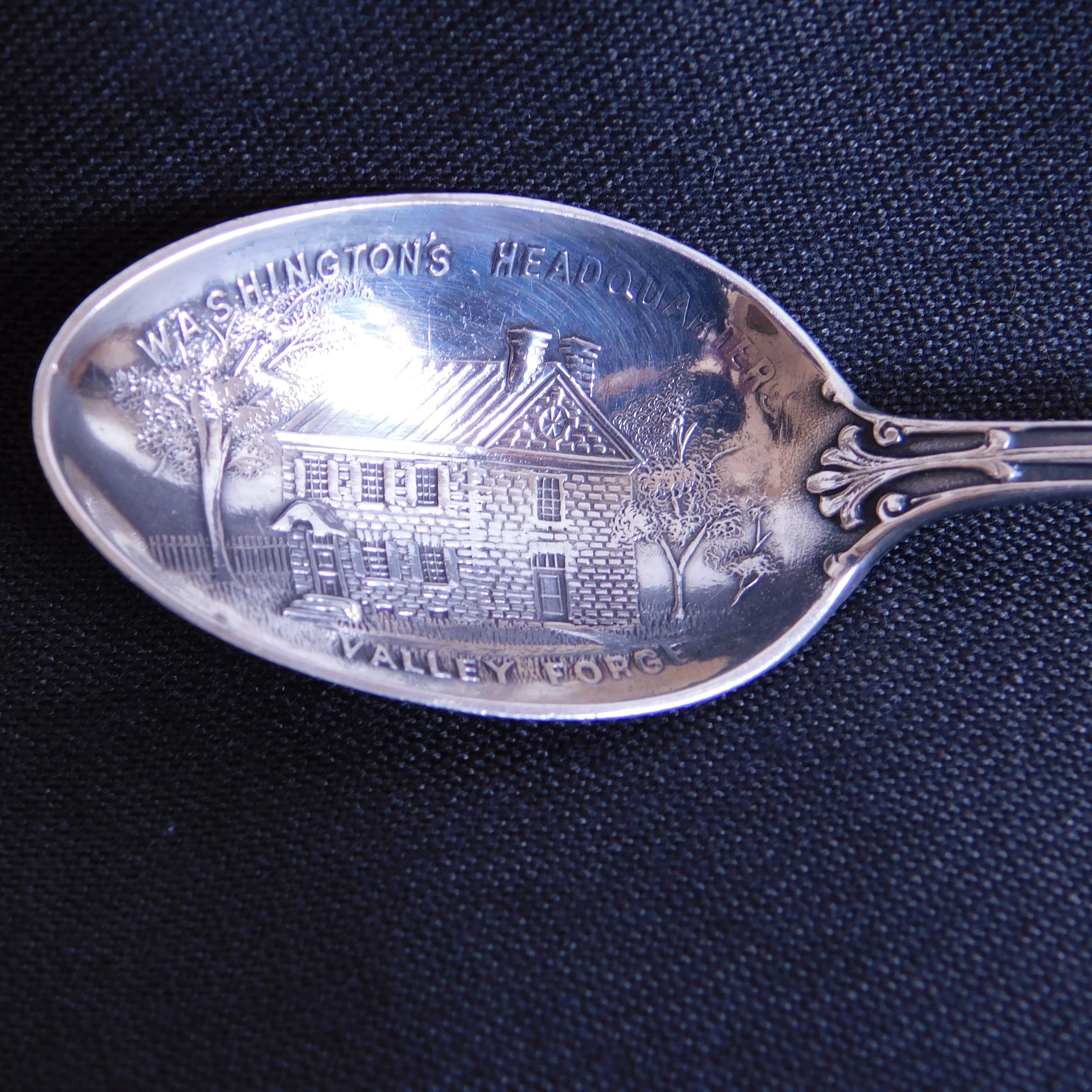 1912 Sterling Silver Valley Forge Souvenir Spoon For Sale 1
