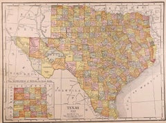 1912 "Texas" Map by Rand McNally & Co.