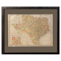 Carte "Texas" de 1912 par Rand McNally & Co.
