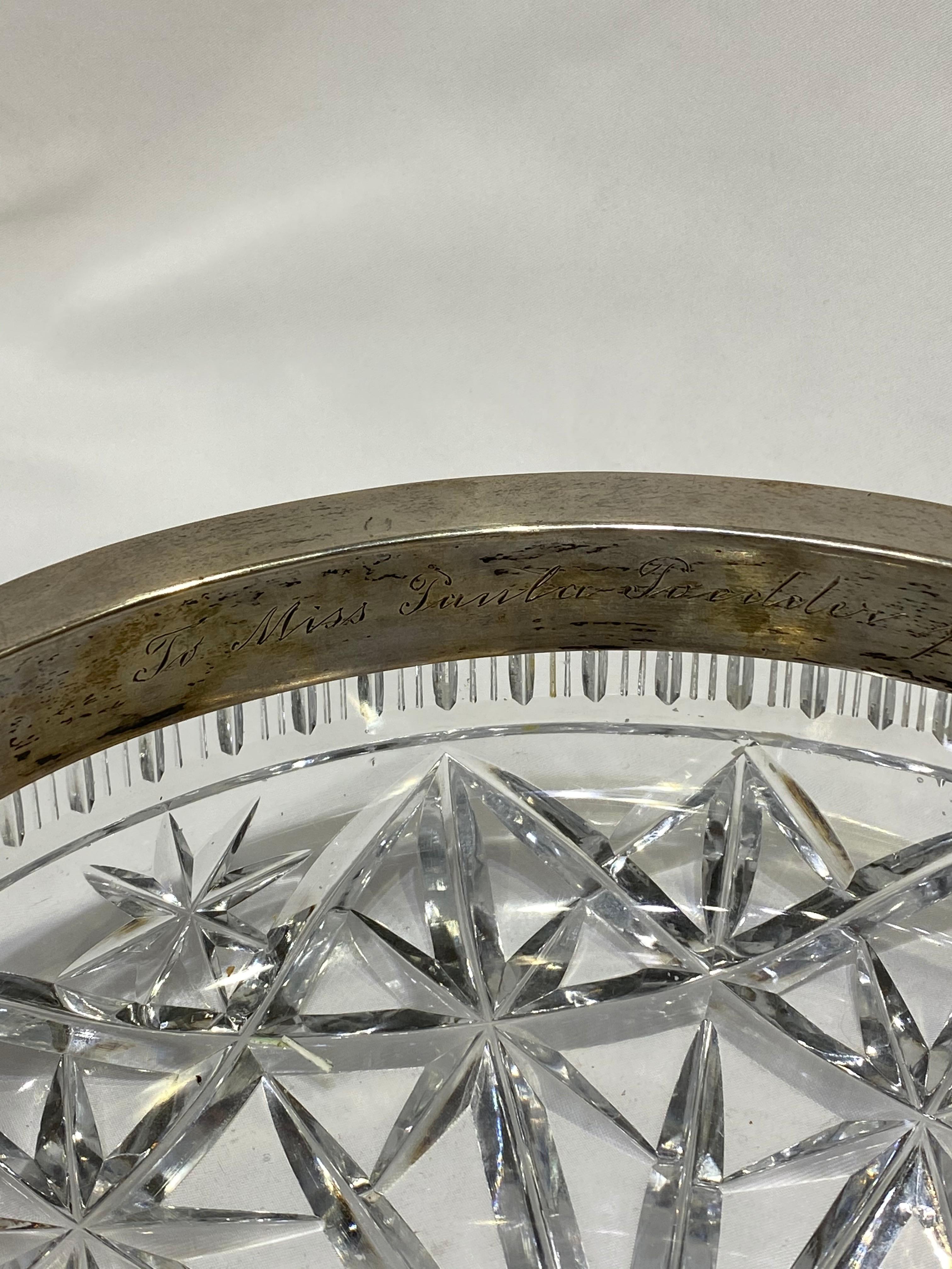 1913- 1922 Sterling Silver and Crystal Fruit Bowl In New Condition In Beverly Hills, CA